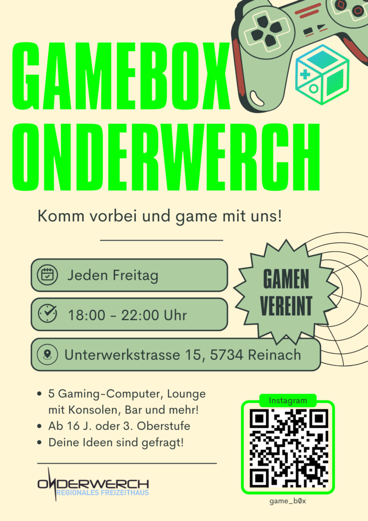 GameBox @ Onderwerch Flyer: jeden Freitag 18-22